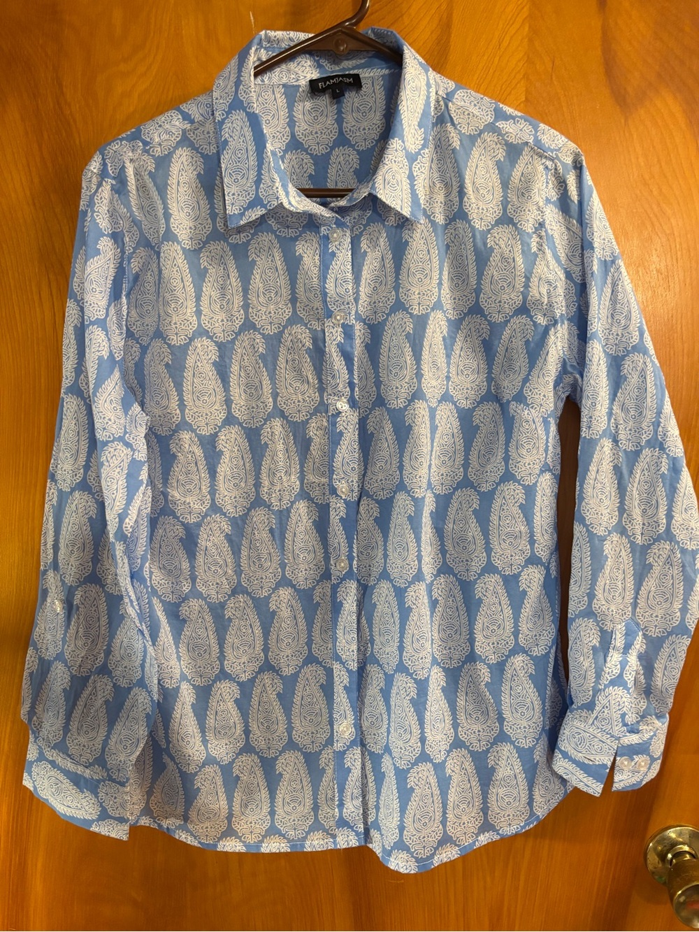 Ladies long sleeve button down blouse